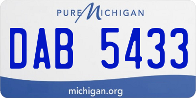 MI license plate DAB5433