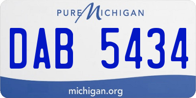 MI license plate DAB5434