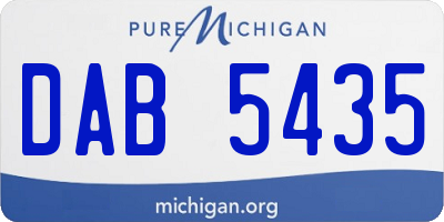 MI license plate DAB5435