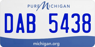 MI license plate DAB5438