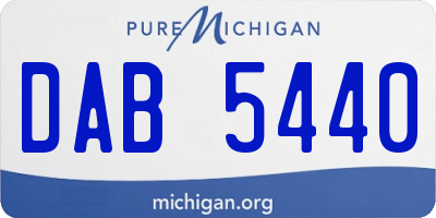 MI license plate DAB5440