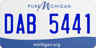 MI license plate DAB5441