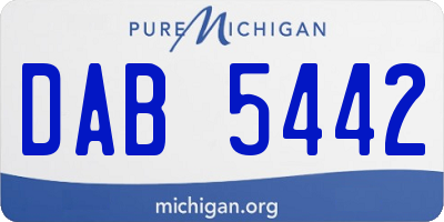 MI license plate DAB5442