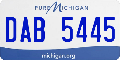 MI license plate DAB5445