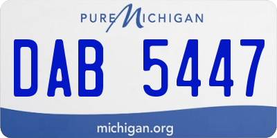 MI license plate DAB5447
