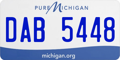 MI license plate DAB5448