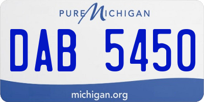 MI license plate DAB5450