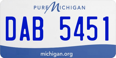 MI license plate DAB5451