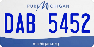 MI license plate DAB5452