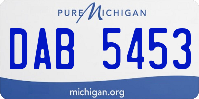 MI license plate DAB5453