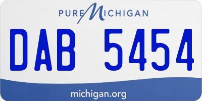MI license plate DAB5454