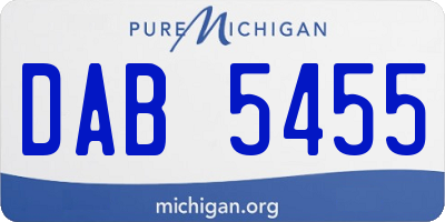 MI license plate DAB5455