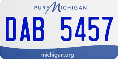 MI license plate DAB5457