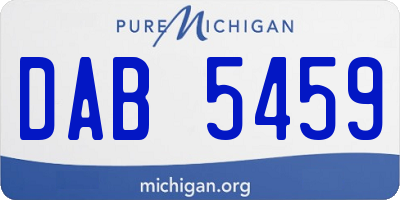 MI license plate DAB5459