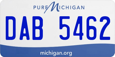 MI license plate DAB5462