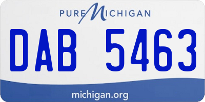 MI license plate DAB5463