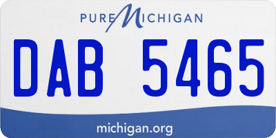 MI license plate DAB5465