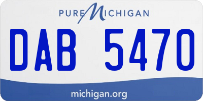 MI license plate DAB5470