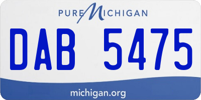 MI license plate DAB5475