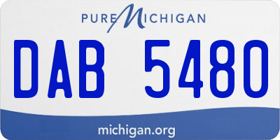 MI license plate DAB5480