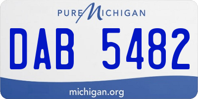 MI license plate DAB5482