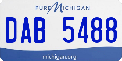 MI license plate DAB5488