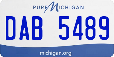MI license plate DAB5489