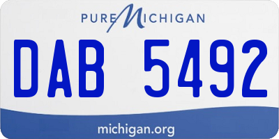 MI license plate DAB5492