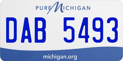 MI license plate DAB5493