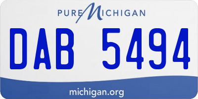 MI license plate DAB5494