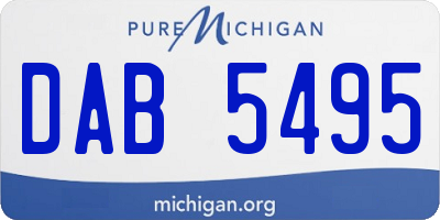 MI license plate DAB5495