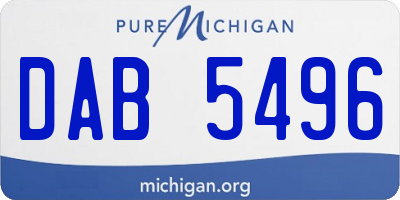 MI license plate DAB5496