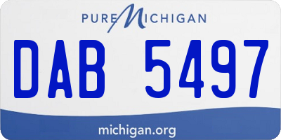 MI license plate DAB5497