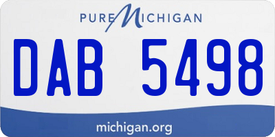 MI license plate DAB5498