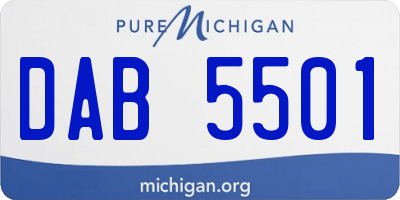 MI license plate DAB5501