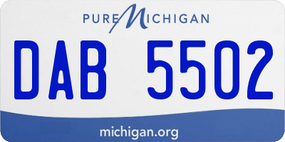 MI license plate DAB5502