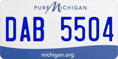 MI license plate DAB5504