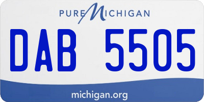 MI license plate DAB5505