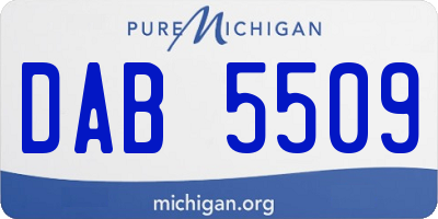 MI license plate DAB5509