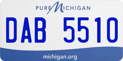 MI license plate DAB5510