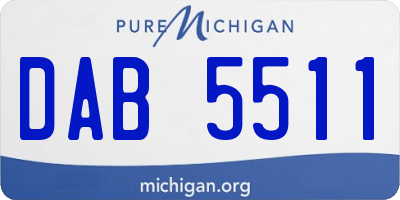 MI license plate DAB5511