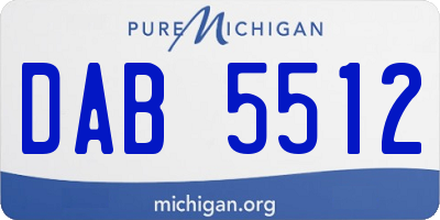 MI license plate DAB5512