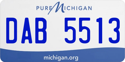 MI license plate DAB5513