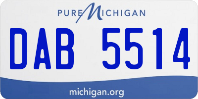 MI license plate DAB5514