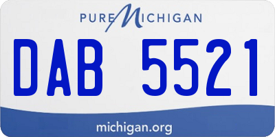 MI license plate DAB5521