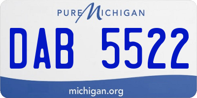 MI license plate DAB5522