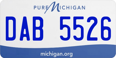 MI license plate DAB5526