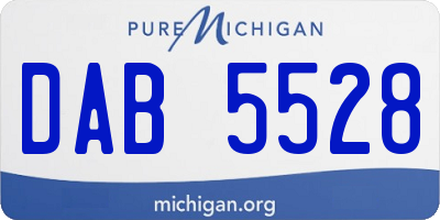 MI license plate DAB5528