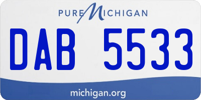 MI license plate DAB5533