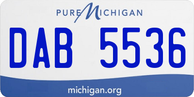 MI license plate DAB5536